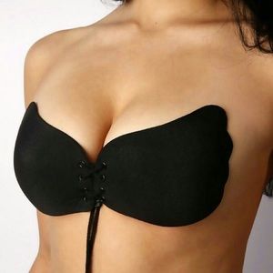 Strapless Backless Push-Up Drawstring Silicone Bra